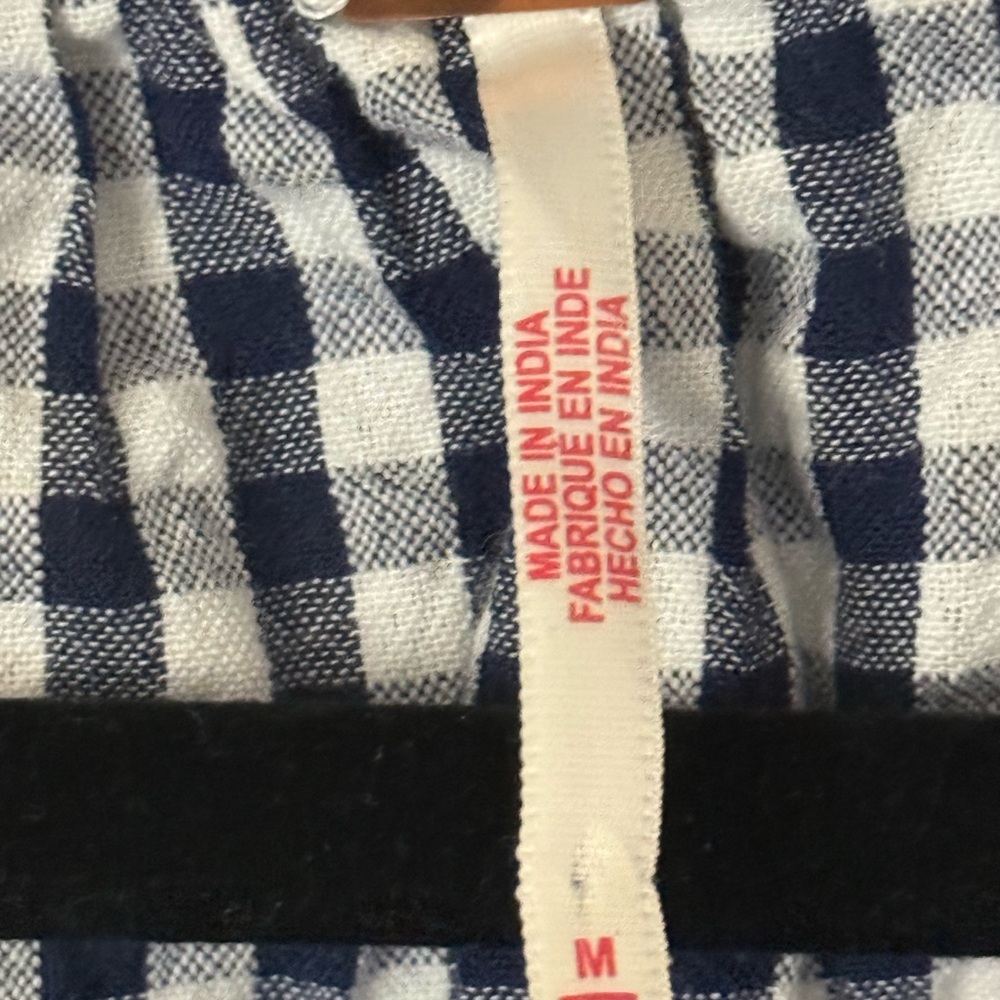 Free People Blue and White Gingham Button Down Shirt - Picture 2 of 2